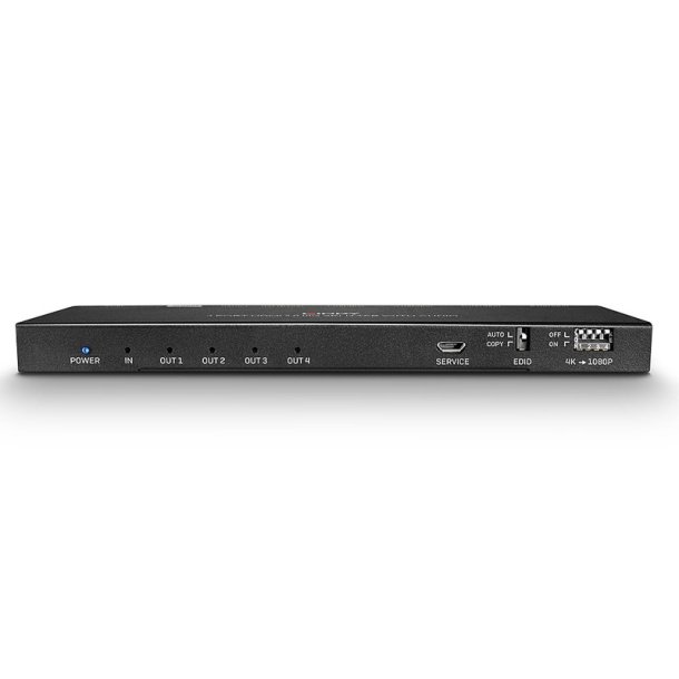 Lindy - 4 Port HDMI 18G Splitter with Audio and Downscaling - HDMI - 4x HDMI - 2.0 - 5 - 2 - Black