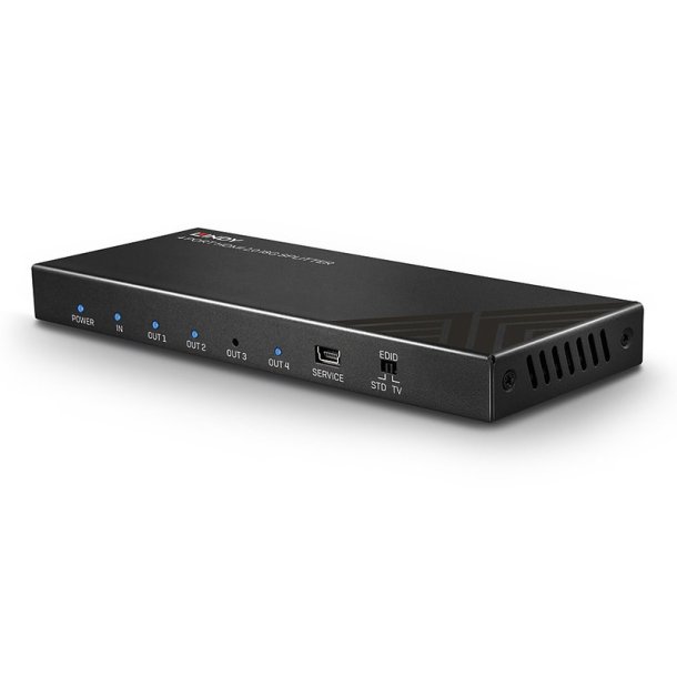 Lindy - 4 Port HDMI 18G Splitter - HDMI - 4x HDMI - 2.0 - 5 - Black - Metal