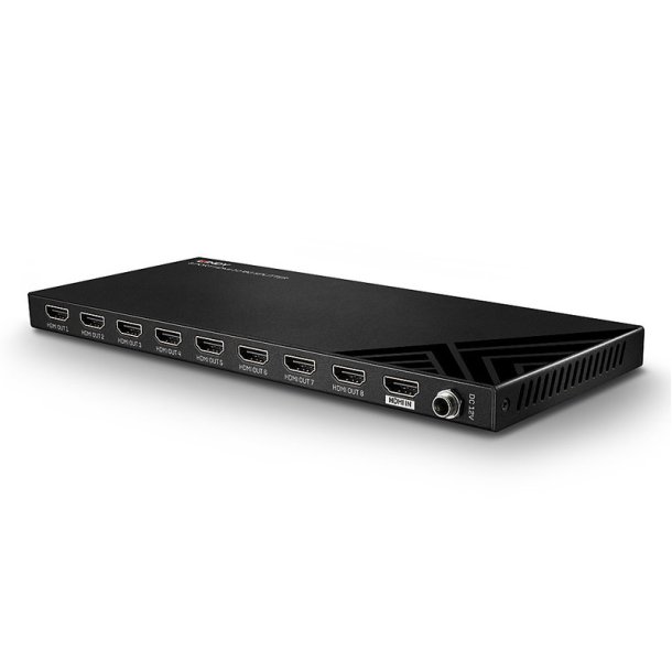Lindy - 8 Port HDMI 2.0 18G Splitter - HDMI - 8x HDMI - 9 - Black - Metal - 3840 x 2160 pixels