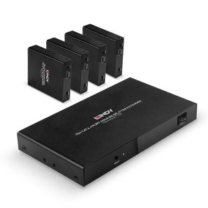 Lindy - 70m Cat.6 4 Port HDMI 4K60 Splitter Extender - AV transmitter & receiver - 3840 x 2160 pixels - Cat6 - 70 m - GS