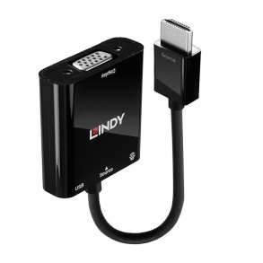 Lindy - HDMI to VGA and Audio Converter - Straight - Nickel - 3.5 mm (1/8