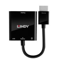 Lindy - HDMI to VGA and Audio Converter - Straight - Nickel - 3.5 mm (1/8") - USB - 0.1 m - HDMI Type A (Standard)