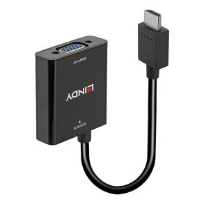 Lindy - HDMI to VGA Converter - Straight - 0.1 m - HDMI Type A (Standard) - VGA (D-Sub) - Male - Female