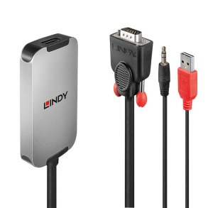 Lindy - VGA to DisplayPort 1.2 Converter - 1920 x 1080 pixels - 1080p - Black, White - 114 g