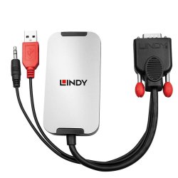 Lindy - VGA to DisplayPort 1.2 Converter - 1920 x 1080 pixels - 1080p - Black, White - 114 g