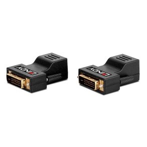Lindy - 70m Cat.6 DVI-D Single Link Extender - 1920 x 1200 pixels - 70 m - Black - 2 pc(s) - DVI-D - RJ-45
