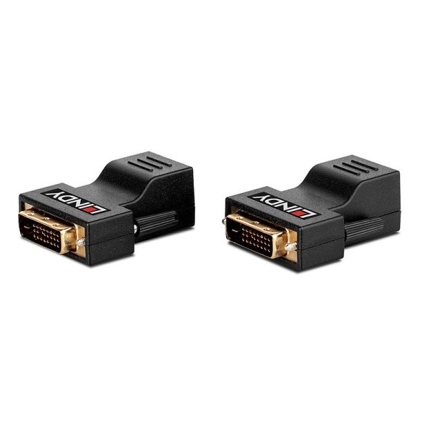 Lindy - 70m Cat.6 DVI-D Single Link Extender - 1920 x 1200 pixels - 70 m - Black - 2 pc(s) - DVI-D - RJ-45