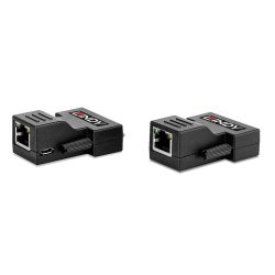 Lindy - 70m Cat.6 DVI-D Single Link Extender - 1920 x 1200 pixels - 70 m - Black - 2 pc(s) - DVI-D - RJ-45