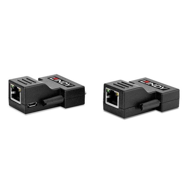 Lindy - 70m Cat.6 DVI-D Single Link Extender - 1920 x 1200 pixels - 70 m - Black - 2 pc(s) - DVI-D - RJ-45