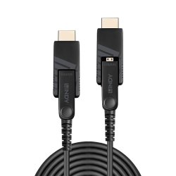 Lindy - 100m Fibre Optic Hybrid Micro-HDMI 18G Cable with Detachable HDMI and DVI Connectors - 100 m - HDMI Type D (Micr