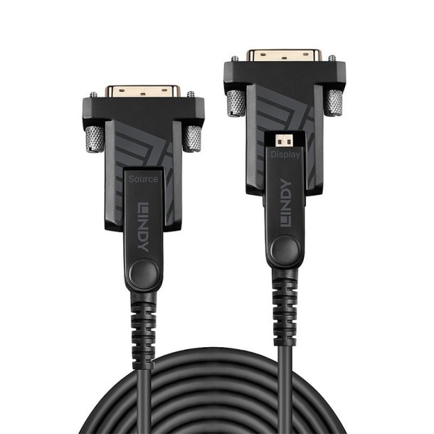 Lindy - 100m Fibre Optic Hybrid Micro-HDMI 18G Cable with Detachable HDMI and DVI Connectors - 100 m - HDMI Type D (Micr