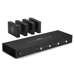 Lindy - 70m Cat.6 4x4 HDMI 4K60 Matrix Extender - AV transmitter &amp; receiver - 3840 x 2160 pixels - Cat6 - 70 m - 60 Hz -