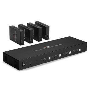 Lindy - 70m Cat.6 4x4 HDMI 4K60 Matrix Extender - AV transmitter & receiver - 3840 x 2160 pixels - Cat6 - 70 m - 60 Hz -