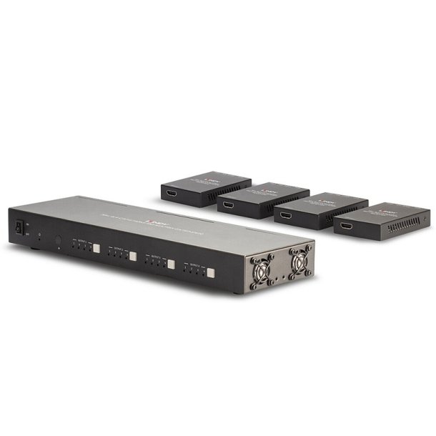 Lindy - 70m Cat.6 4x4 HDMI 4K60 Matrix Extender - AV transmitter &amp; receiver - 3840 x 2160 pixels - Cat6 - 70 m - 60 Hz -