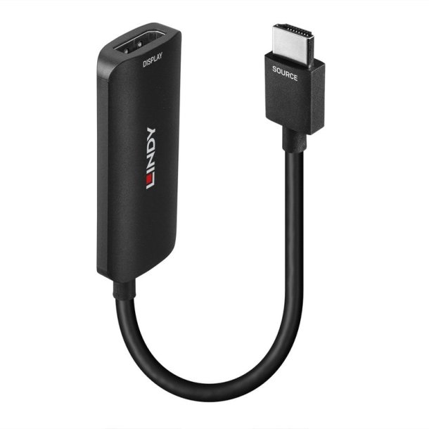 Lindy - HDMI 8K60 to DisplayPort 1.4 Converter - Straight - USB - 0.157 m - HDMI Type A (Standard) - DisplayPort - Male