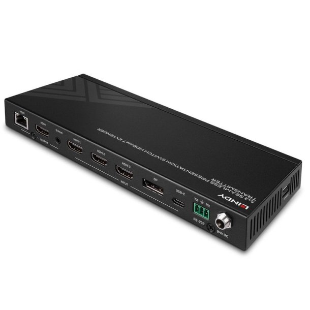 Lindy - 5 Port Seamless Presentation Switch HDBaseT Extender - Transmitter - AV transmitter - 3840 x 2160 pixels - Cat6 