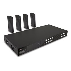 Lindy - 150m Cat.6 4x4 HDMI 4K60 HDBaseT Matrix Extender - AV transmitter &amp; receiver - 3840 x 2160 pixels - Cat6 - 150 m