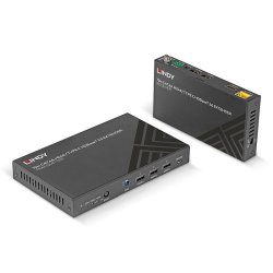 Lindy - 70m Cat.6A HDMI 4K60 &amp; Type C HDBaseT 3.0 KVM Extender - AV transmitter &amp; receiver - 3840 x 2160 pixels - Cat6a 