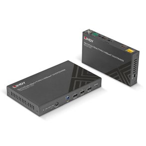 Lindy - 70m Cat.6A HDMI 4K60 & Type C HDBaseT 3.0 KVM Extender - AV transmitter & receiver - 3840 x 2160 pixels - Cat6a 