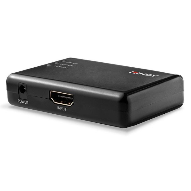 Lindy - 2 Port HDMI 10.2G Splitter, Compact - HDMI - 2x HDMI - 1.4 - 3 - Black - Plastic