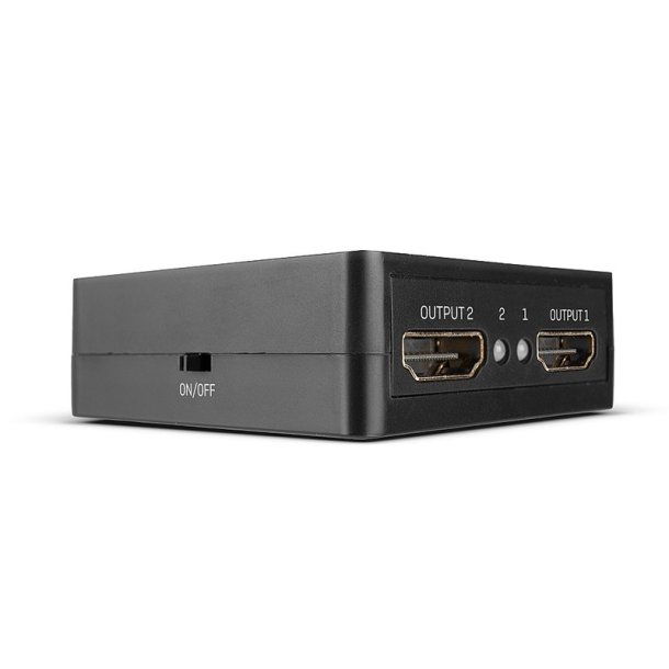 Lindy - 2 Port HDMI 18G Splitter, Compact - HDMI - 2x HDMI - 2.0 - 3 - Black - Metal