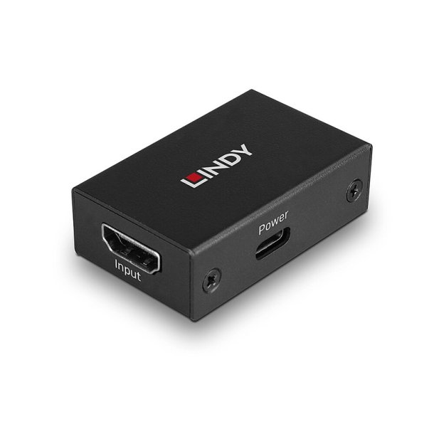 Lindy - HDMI 8K60 Repeater - AV repeater - 48 Gbit/s - Metal - Black - CE, UKCA, FCC, RoHS, REACH &amp; California Propositi