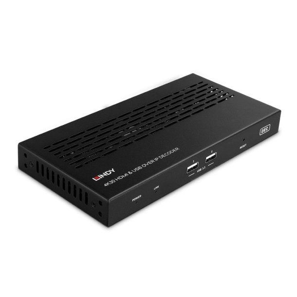 Lindy - 4K30 HDMI and USB over IP System - Decoder - AV receiver - 3840 x 2160 pixels - Cat6 - 100 m - 30 Hz - 20 - 60 k