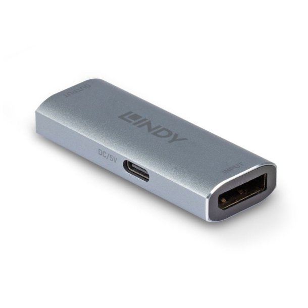 Lindy - DisplayPort 1.4 Repeater - AV repeater - 7680 x 4320 pixels - 40 m - 32.4 Gbit/s - Aluminium - Silver