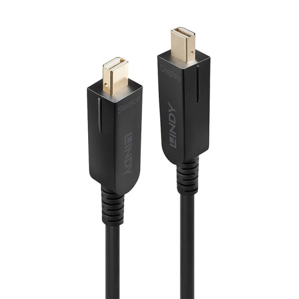 Lindy - 10m Fibre Optic Hybrid Mini DisplayPort 1.4 Cable with Detachable DP Connectors - Gold - 1.4 - 7680 x 4320 pixel