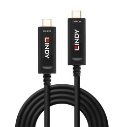 Lindy - 15m Fibre Optic Hybrid USB Type C Cable, Audio / Video Only - USB C - Male - Straight - Black - 15 m - 4.5 mm