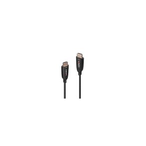 Lindy - 50m Fibre Optic Hybrid HDMI 8K60 Cable - 50 m - HDMI Type A (Standard) - Male - Straight - Black - 2.1