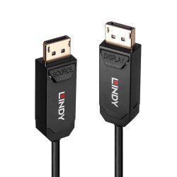 Lindy - 10m Fibre Optic Hybrid DP 2.0 UHBR10 Cable - Straight - Gold - 2.0 - 7680 x 4320 pixels - 144 Hz - 10 m