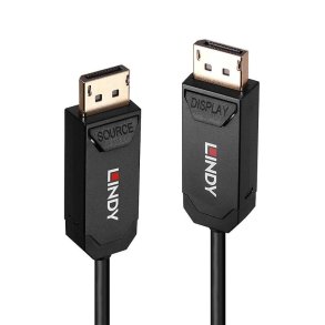 Lindy - 10m Fibre Optic Hybrid DP 2.0 UHBR10 Cable - Straight - Gold - 2.0 - 7680 x 4320 pixels - 144 Hz - 10 m