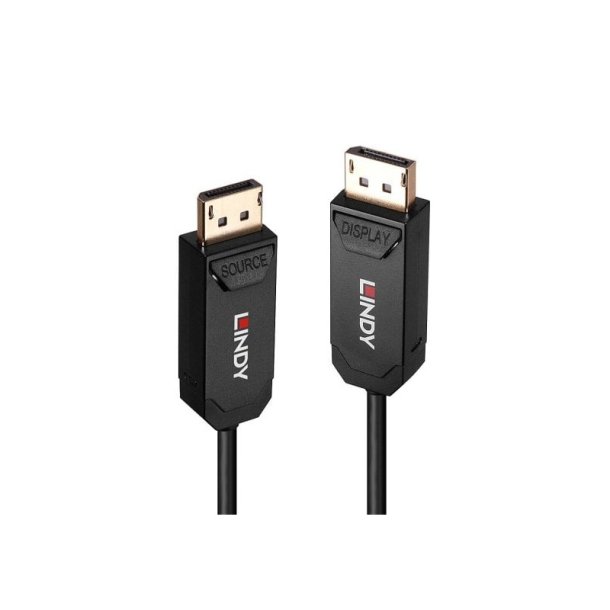 Lindy - 40m Fibre Optic Hybrid DP 2.0 UBHR10 Cable - Straight - Gold - 2.0 - 7680 x 4320 pixels - 3840 x 2160, 7680 x 43