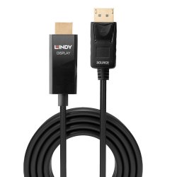 Lindy - 5m DP to HDMI Adapter Cable with HDR - Straight - Gold - 5 m - DisplayPort - HDMI Type A (Standard) - Male