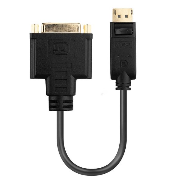 Lindy - DisplayPort 1.2 to DVI Converter - Gold - 0.15 m - DisplayPort - DVI-D - Male - Female