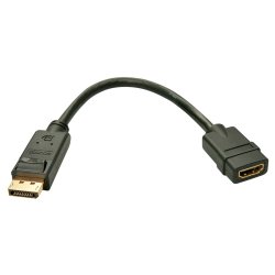 Lindy - DisplayPort 1.2 to HDMI 1.3 Converter - Straight - 0.15 m - DisplayPort - HDMI - Male - Female