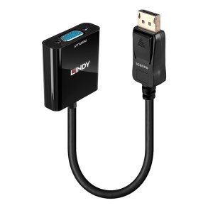 Lindy - DisplayPort 1.2 to VGA Active Converter - Straight - Gold - 0.15 m - VGA (D-Sub) - DisplayPort - Male