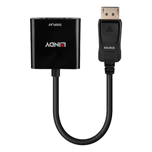 Lindy - DisplayPort 1.2 to VGA Active Converter - Straight - Gold - 0.15 m - VGA (D-Sub) - DisplayPort - Male