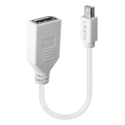 Lindy - 0.20m Mini DisplayPort to DisplayPort Adapter Cable - 0.15 m - Mini DisplayPort - DisplayPort - Male - Female - 