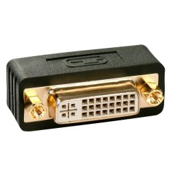 Lindy - Premium DVI-D Coupler, Male to Female - DVI-I - DVI-D - Male - Female - Gold - Black