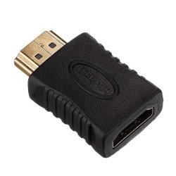 Lindy - HDMI CEC Less Adapter, Female to Male - HDMI Type A - Male - Female - Straight - Gold - Black