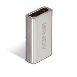 Lindy - HDMI 2.1 Female to Female Coupler - HDMI 2.1 - Female - Straight - Gold - Silver - Metal