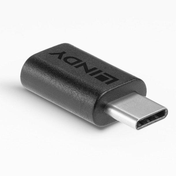Lindy - USB 3.2 Type C to C Adapter - USB 3.2 Type C - Male - Female - Straight - Nickel/Gold - Black