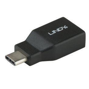 Lindy - USB 3.2 Type C to A Adapter - USB 3.1-C - USB 3.1-A - Male - Female - Nickel - Black