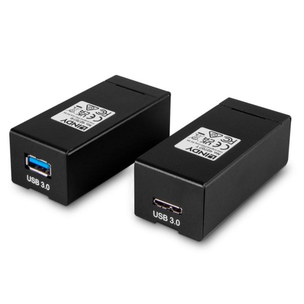 Lindy - 200m Fibre Optic USB 3.0 Extender - AV transmitter &amp; receiver - 200 m - Metal - Black - CE, UKCA, FCC, RoHS, REA
