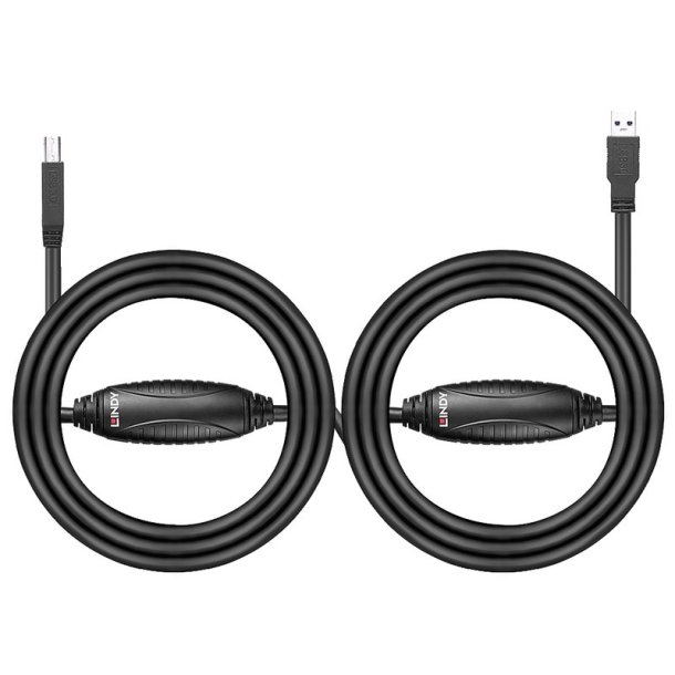 Lindy - 10m USB 3.0 Active Cable - USB 3.2 Gen 1 (3.1 Gen 1) - USB A - USB B - Male - Straight - 5 Gbit/s