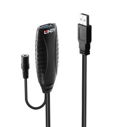 Lindy - 10m USB 3.0 Active Extension - USB 3.2 Gen 1 (3.1 Gen 1) - USB A - Male - Female - Straight - 28/28/22