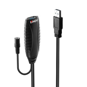 Lindy - 10m USB 3.0 Active Extension - USB 3.2 Gen 1 (3.1 Gen 1) - USB A - Male - Female - Straight - 28/28/22