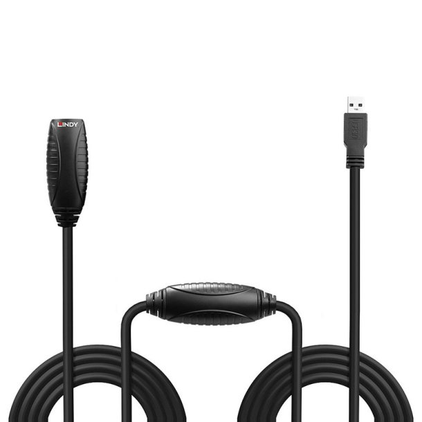 Lindy - 10m USB 3.0 Active Extension - USB 3.2 Gen 1 (3.1 Gen 1) - USB A - Male - Female - Straight - 28/28/22